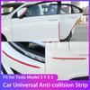 Аксессуары для Tesla Model 3 XSY 2014-2023, автомобильная универсальная полоса для предотвращения столкновений, ПВХ, автомобильный передний задний бампер, защита
