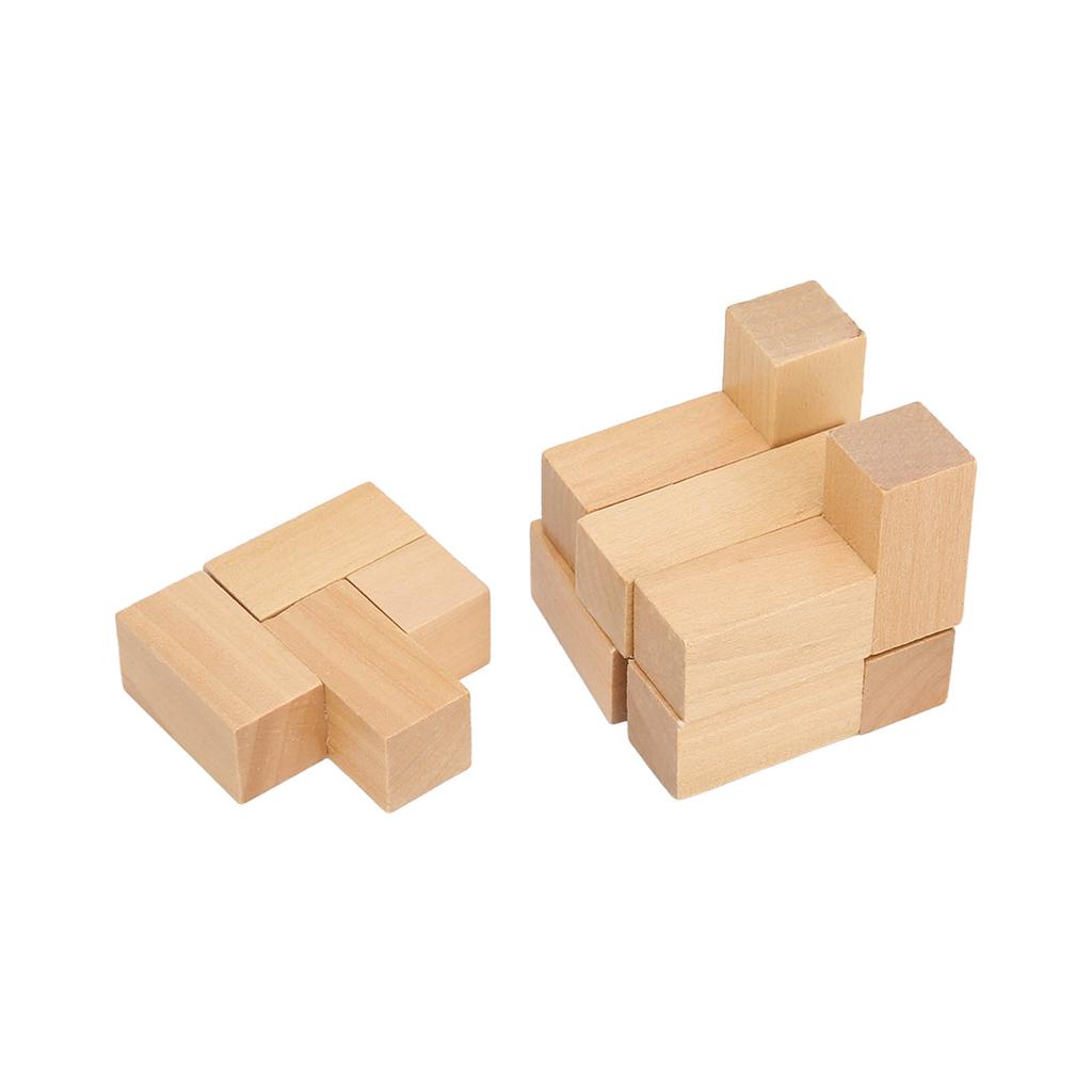 Intelligent Wooden Brain Puzzle Teaser Body Mind Relaxation Brain Teaser Lock for Elder Adults