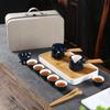 Travel Tea Set High-end Kung Fu Tea Set Business Gift Tea Set Ji Blue Glaze Ceramic Tea Set