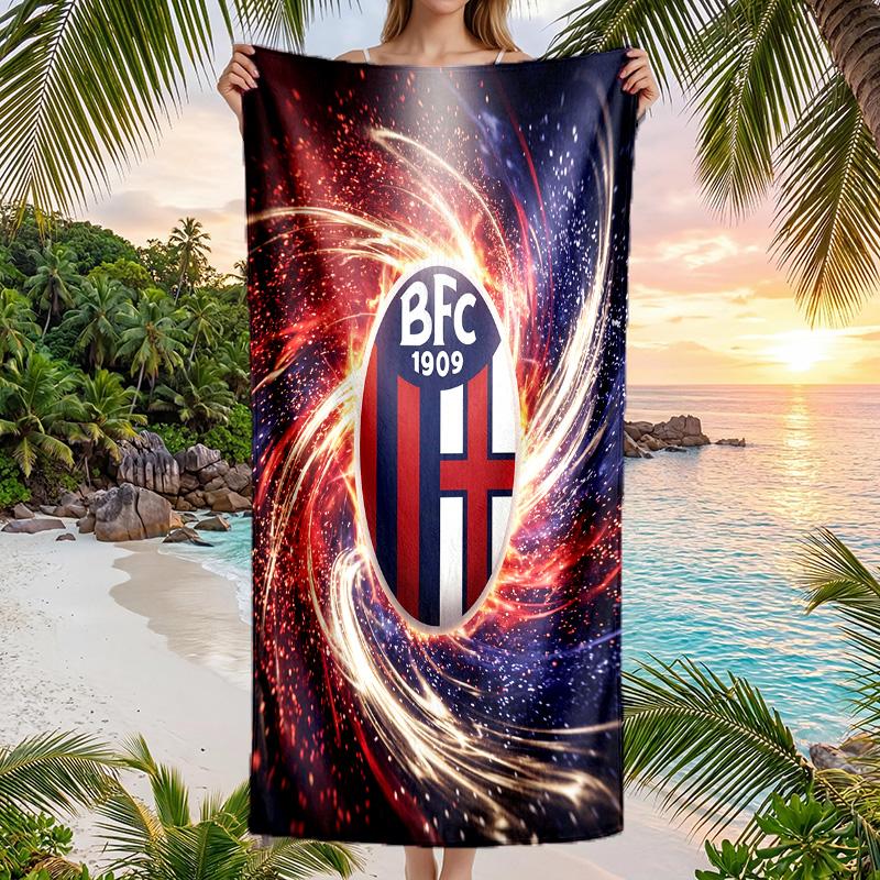 Bologna FC print Quick Dry Beach Towel Microfiber Absorbent Portable Travel Swimming Towel