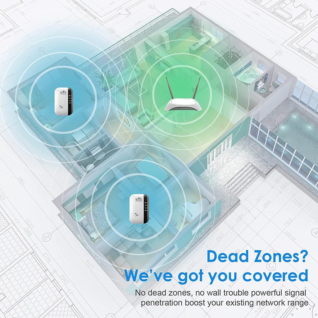 WiFi Extender Усилитель сигнала до 2640 квадратных футов Последнее поколение ретранслятора беспроводного интернета