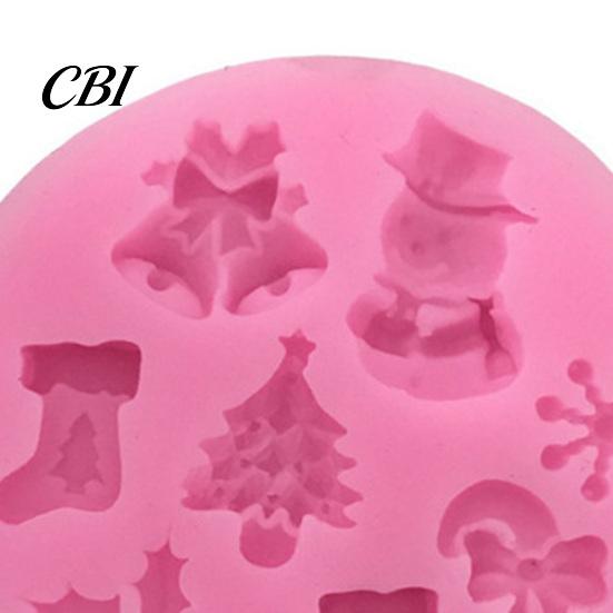 Bell Shaped Mold Christmas Silicone Mold, with 8 Christmas-Themed Shapes, Non-Stick Durable Easy Clean for Chocolates Fondant Soap Multi-scenario