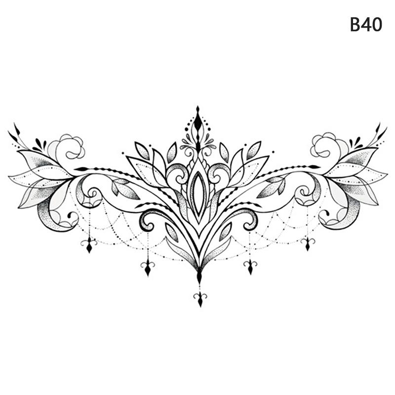 Водостойкая временная поддельная грудь, боди-арт, татуировка, ювелирные изделия, кружевная наклейка на талию, искусство