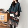 Ethnic Shawl Versatile Knitted Pocket Cardigan Shawl Fringed Shawl Cape Scarf Cape