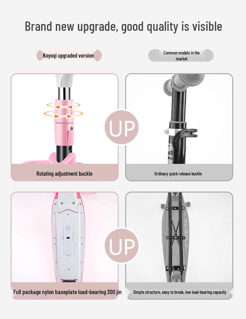Three-in-One Foldable Children's Scooter with Flashing Pedal