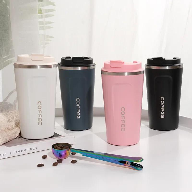 New 304 Stainless Steel Coffee Cup Thermal Mugs Leak-Proof Thermos Water Bottle Tea Coffee Mug Vacuum Insulated Bottle 380/510ML