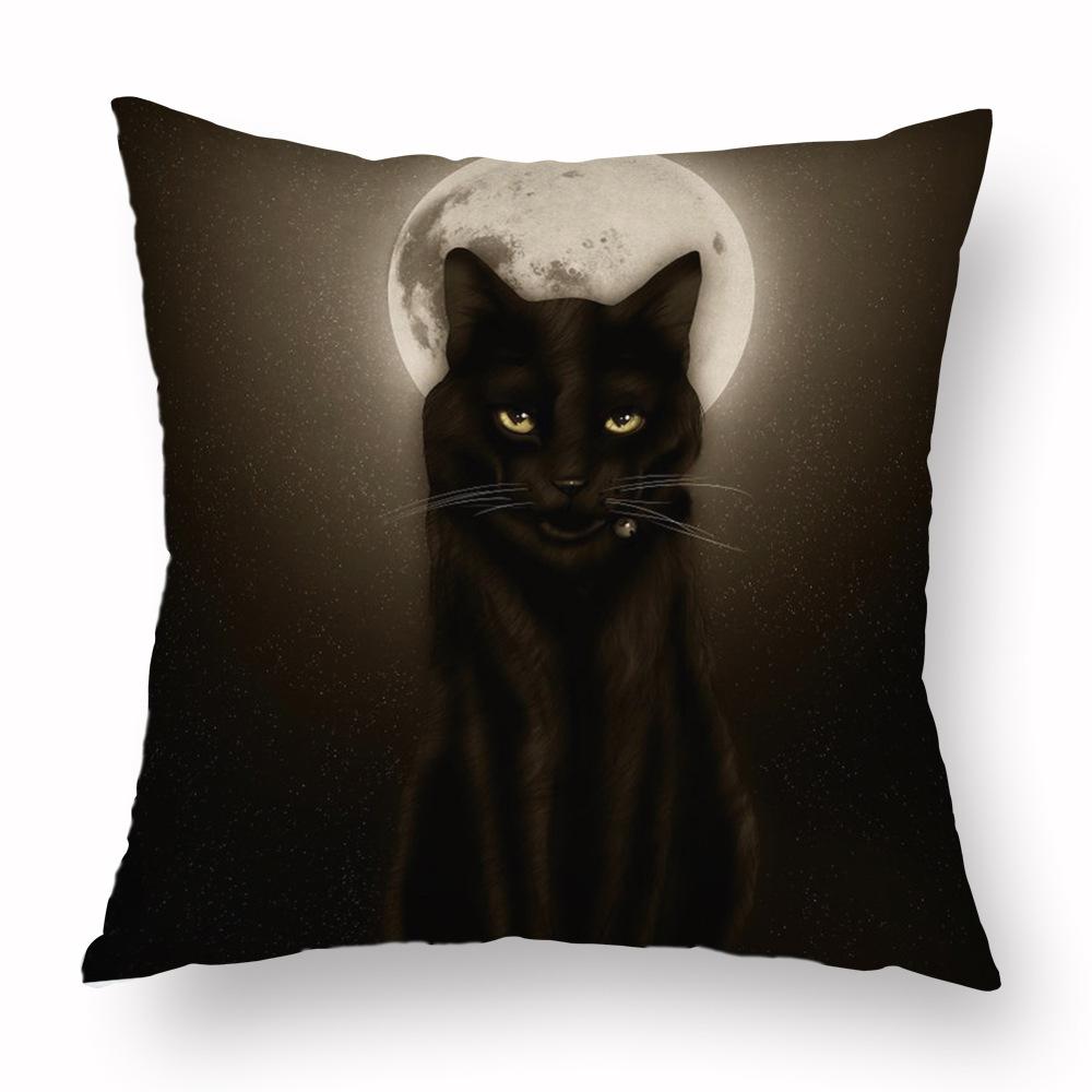 Наволочка с цветком лисы, подушка с принтом черепа животного, диван, мягкая наволочка в стиле ретро, ​​наволочка для гостиной, спальни, домашнего декора