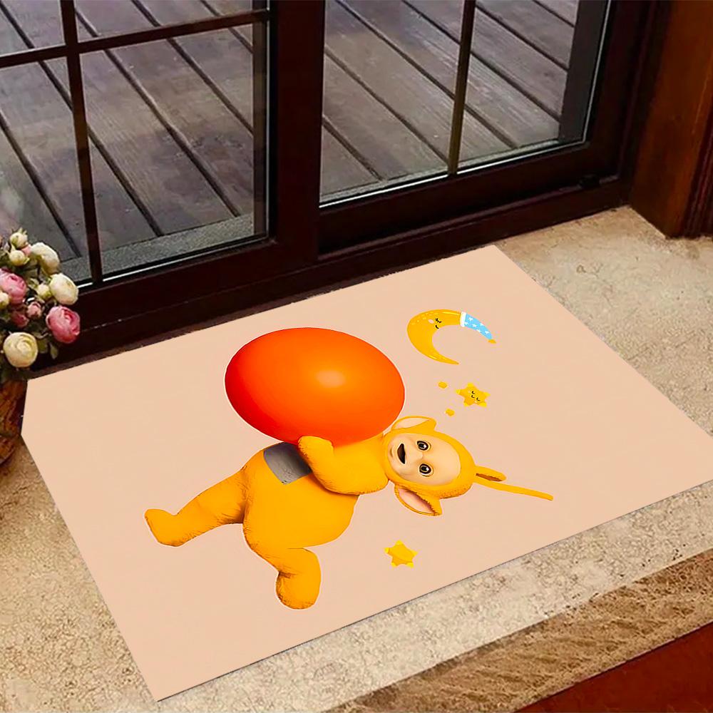 Teletubbies Scooter Adventure Themed Anti-Slip Rugs - Polyester Home Decor, Suitable for Bedrooms, Living Rooms, Doorways, Studios, and Decorations