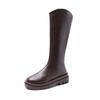 Round Head Thick-soled Zipper But Knee Boots Skinny High Boots Knight Boots Women's Autumn and Winter 2025 New British Style