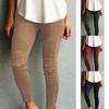 Women Jeans High Waist Skinny Pleated Pencil Pants Retro Elastic Stretch Slim Leggings