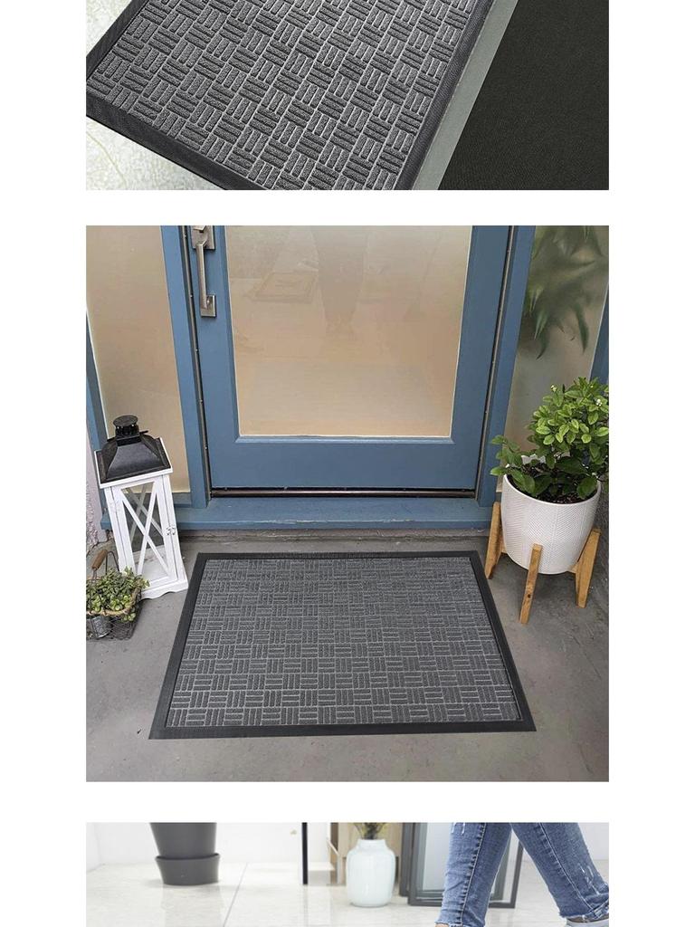 Полосатый полипропиленовый резиновый коврик для входа в дом - противоскользящий входной коврик для дома