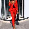 Women's Dressy 2 Piece Business Set Long Sleeve Blazer And Pencil Pant