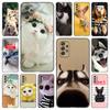 Funny Cat Dog Phone Case For Samsung Galaxy A21 A30 A50 A52 S A13 A22 A32 A33 A53 A73 5G A11 A12 A31 A51 A70 A71 A72 Black Cover
