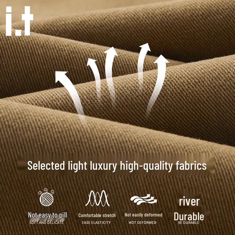 CHOCOOLATEIT Men's Cotton Pleated Straight Cargo Pants