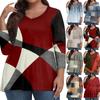 Womens Plus Size Tops 3/4 Sleeve Sleeve Shirts V Neck Casual Clothing Clothes Prints Tops