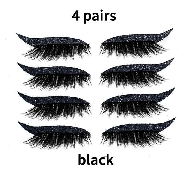 Eyelash Stickers Reusable Glitter Eyeliner False Eyelash Stickers Nightclub Stage Eye Makeup Stickers Lazy Eyeliner False Eyelashes Stickers
