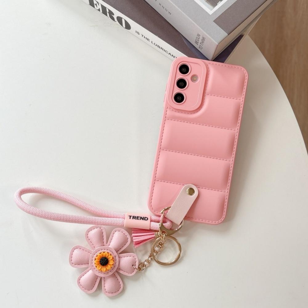 Пуховик Подсолнух Ремешок на запястье Чехол для Samsung Galaxy S2 S24 Ultra S23 S22 Plus S21 FE A6 A A4 A16 A3 A1 Чехол