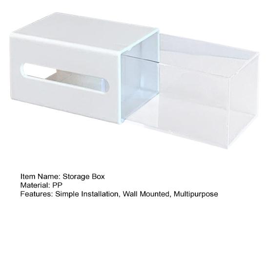 Storage Box Wall-Mounted Punch Free Dustproof Toothpick Cotton Swabs Makeup Storage Case Bathroom Supplies