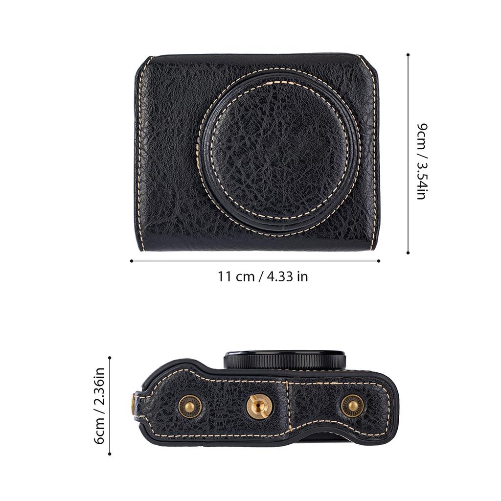 Digital Camera Protective Case PU Leather Camera Storage Bag with Removable Shoulder Strap Compatible with  G7X2  G7X3