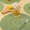 Cotton yarn round placemat blue 8PCS