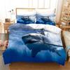 3D Blue Ocean Sharks Duvet Cover With Pillow Cover Bedding Set Single Double Twin Full Queen King Size Bed Set For Bedroom Decor