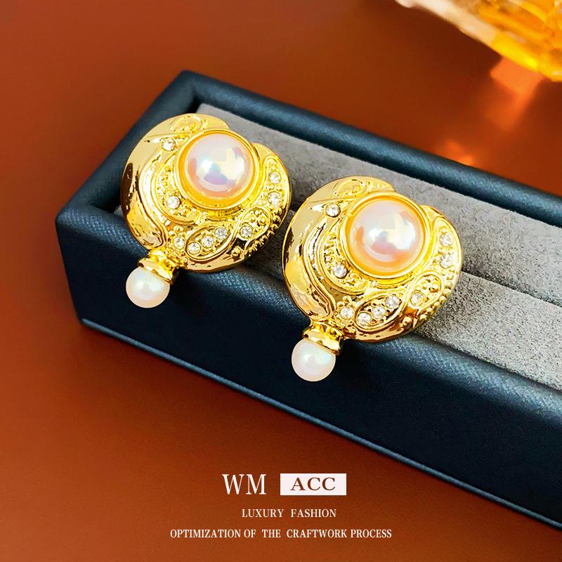 Винтажные серьги-кисточки 'Сердце и цветок из серебряной иглы'