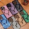 With Lens Protector Electroplate Phone Case for IPhone 15 14 11 12 13 Pro Max  for Magsafe Wireless Charge Bumper Glitter Cover