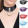 Simple Harajuku Street Dance Punk O-Shaped Ring Trend PU Leather Necklace Collar Neck Cover