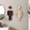 Wooden Toilet Sign Self-Adhesive WC Door Plate Men And Women Hot Spring Bathroom Wall Sign for Offices Businesses Restaurants