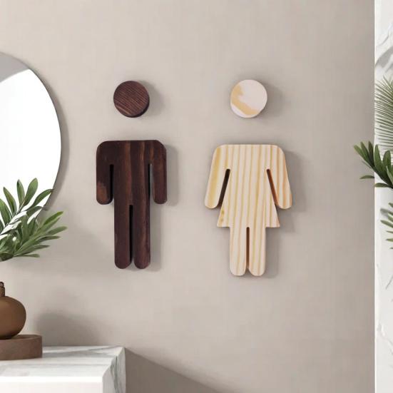 Деревянный знак для туалета, самоклеящаяся табличка на дверь туалета, настенный знак для ванной с горячими источниками для офисов, предприятий, ресторанов