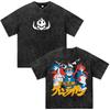 Anime Tengen Toppa Gurren Lagann Vintage Washed T Shirts Men Women Clothing Harajuku Casual Tops Short Sleeve Oversized T-shirts