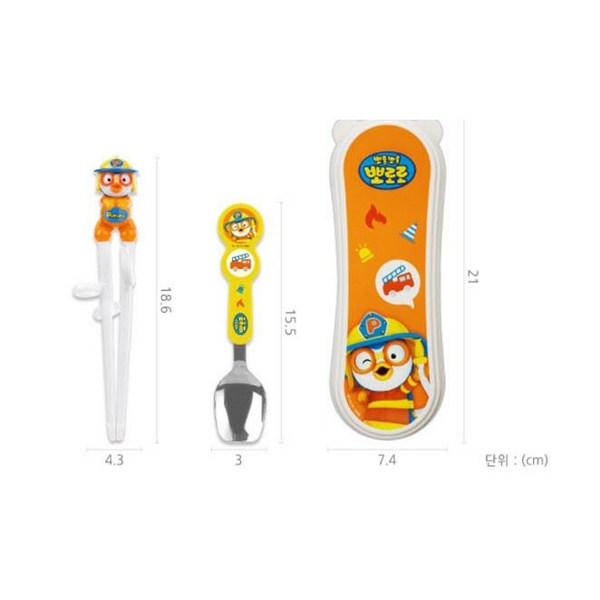 Edison Pororo Easy Spoon Case Set for Right Hand, Firefighter Pororo, 1 Set, Single Item