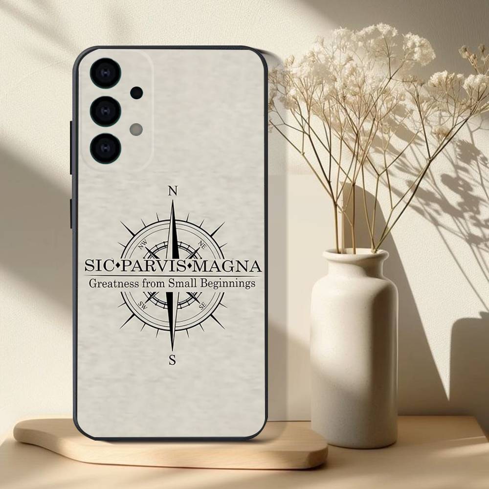 Чехол для телефона Samsung S 25,24,23,22,30,21,10,9,Ultra,Plus,Lite,FE,4,5G Sic Parvis Magna Uncharted Черный Мягкий Чехол