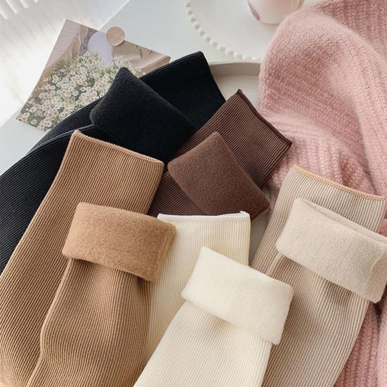 5 пар зимних носков, набор из 5 цветов, унисекс, утолщенные, плюшевые, однотонные, эластичные, нескользящие, теплые, средней длины, носки для повседневной носки, спорта