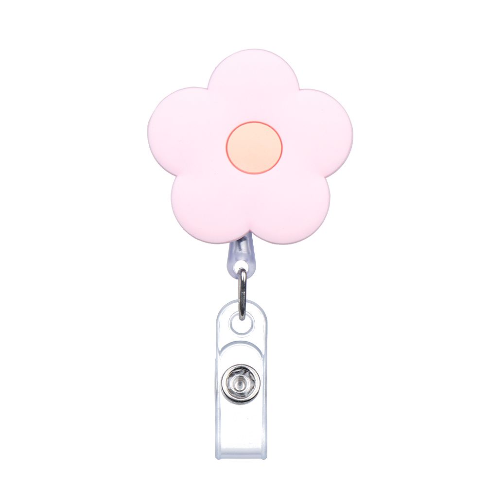Clip Fruit Accessories Flower Cartoon Silicone Badge Reel ID Badge Card Clips Colorful Badge Holder