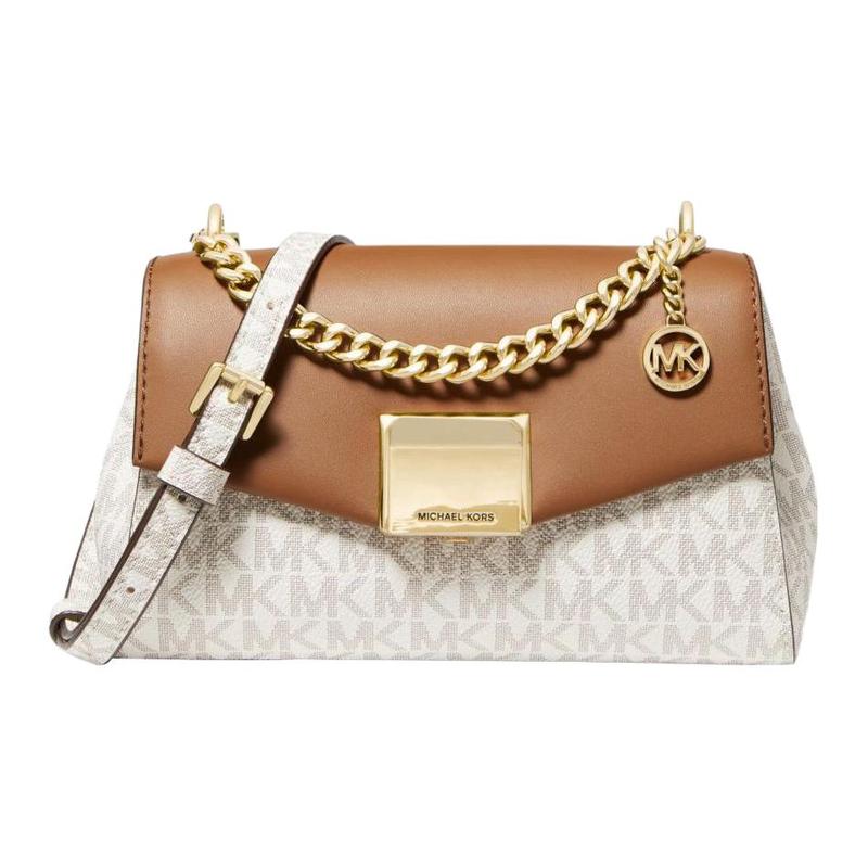 Michael Kors Сумка через плечо Lita классическая ретро с принтом старых цветов color block с буквами Логотип холст и кожаная наплечная маленького размера