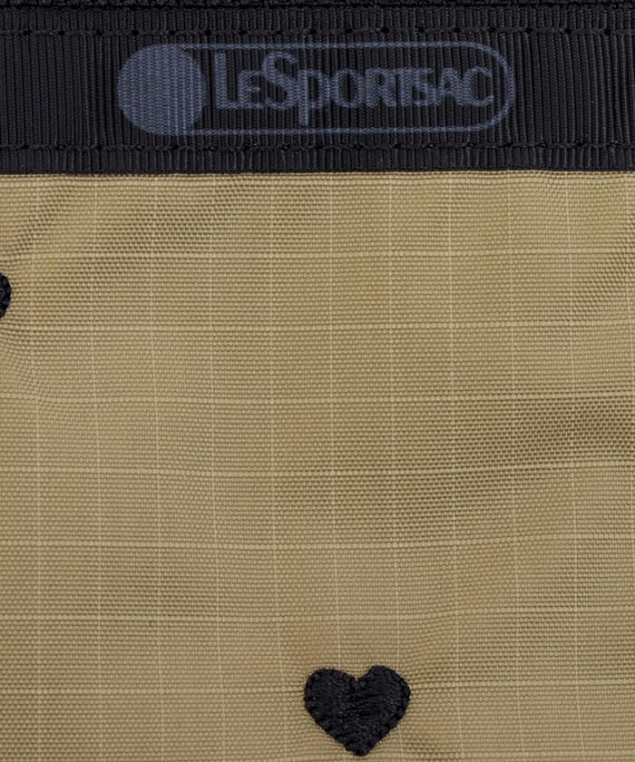 Официальная наплечная сумка CROSSBODY PHONE Mocha Black Вышивка сердечком [LeSportsac] СУМКА/3960 Женская