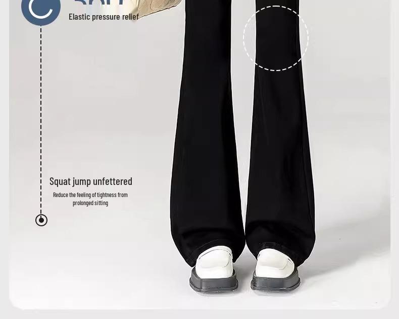 Women's Petite High-Waisted Black Micro-Flared Jeans - Slimming Spring/Summer 2025 Hot Style