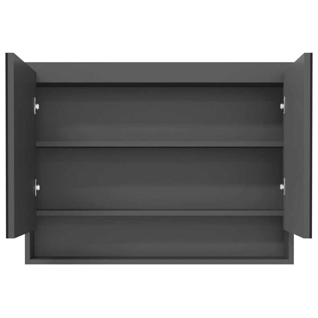 Vidaxl Szafka Łazienkowa Z Lustrem, 80X15X60 Cm, Mdf, Szara