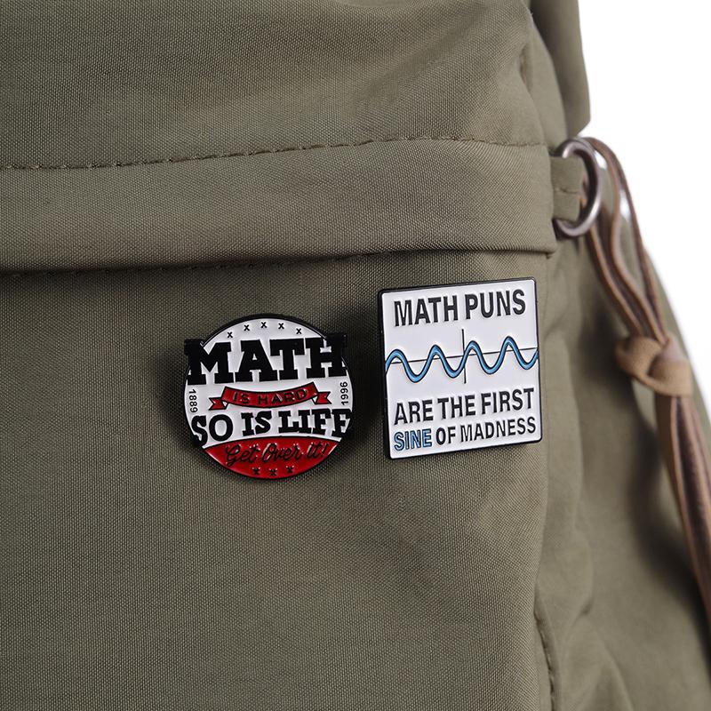 Math Student Tears Enamel Pins Custom Math Is Hard So Is Life Brooches Lapel Badges Funny Puns Jewelry Gift for Kids Friends