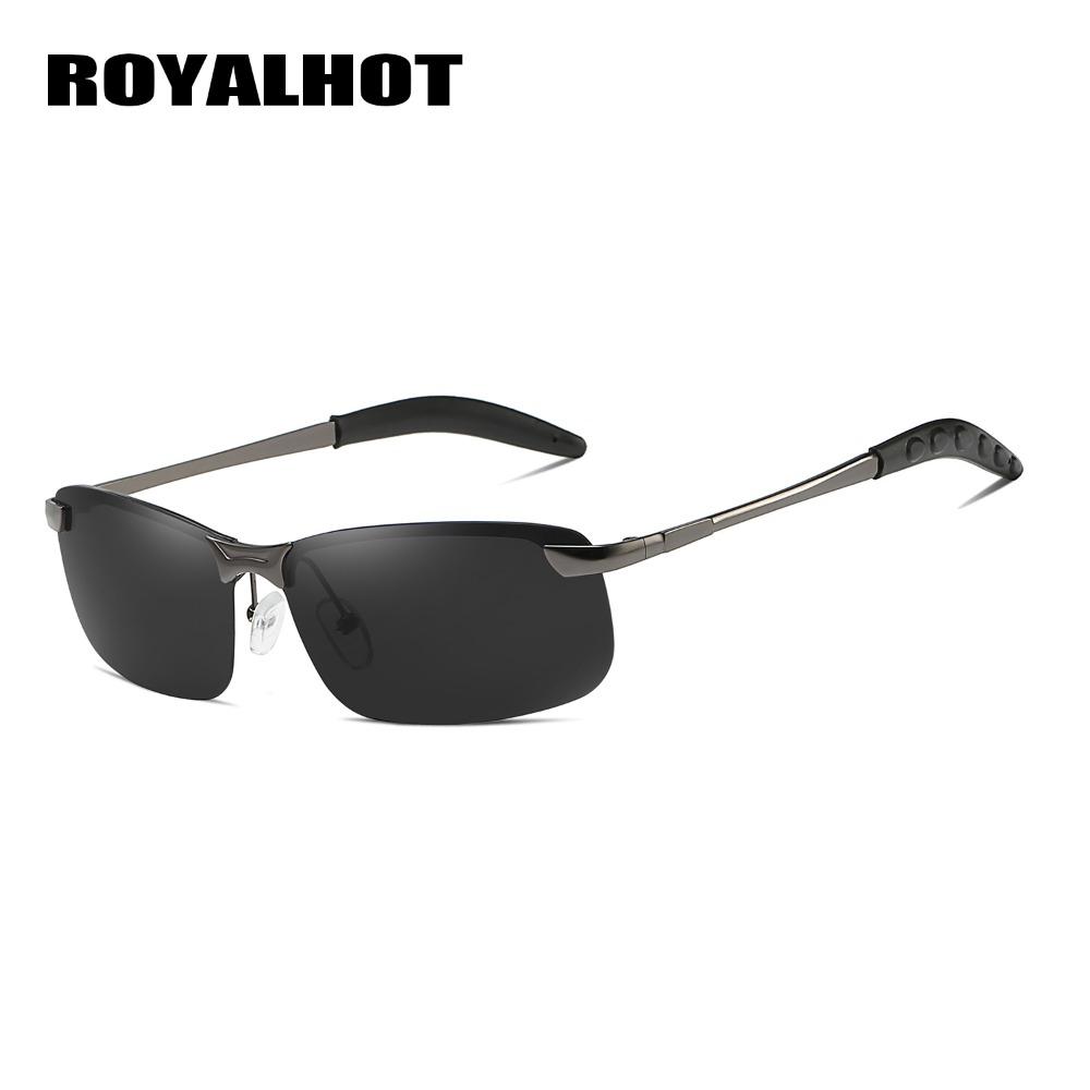 Royalhot Мужские супер крутые светоотражающие поляризационные солнцезащитные очки из металлического сплава Uv400, очки для вождения, очки