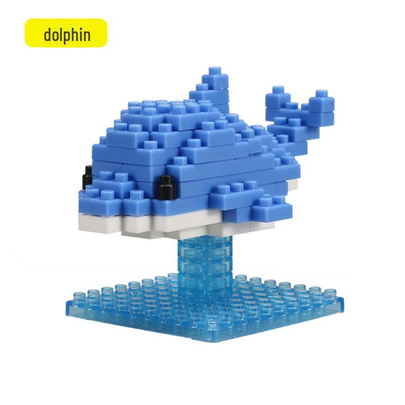 Строительные блоки животных JIKER: Лев, Тигр, Панда, Пингвин - развивающие игрушки для детей с микрочастицами