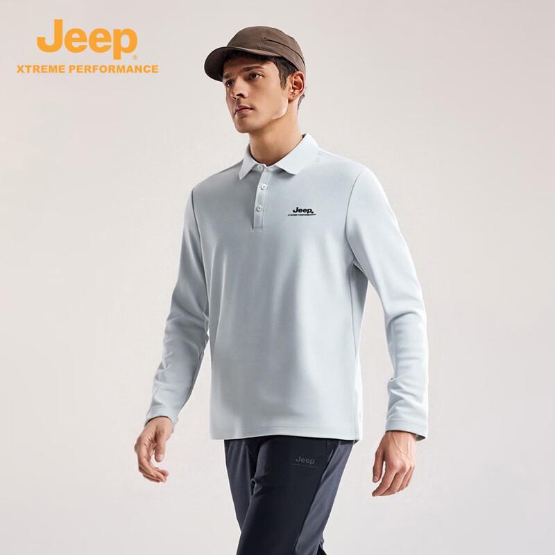JEEP Men's Long-Sleeve Outdoor Sport Polo Shirt