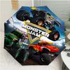 Автоматический зонт с принтом Monster Jam, 8 спиц, железный каркас, пластиковая ручка, подходит для путешествий на свежем воздухе и на каждый день, идеальный подарок