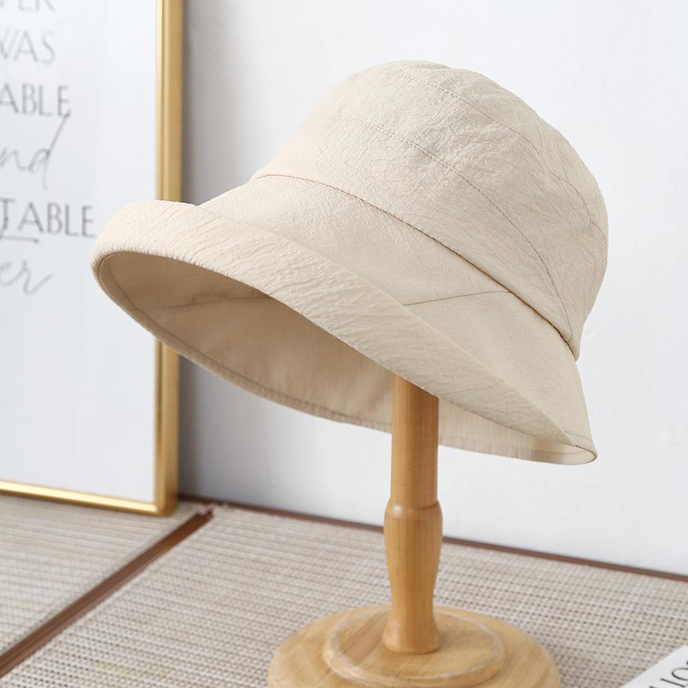 Solid-colored Cotton-linen Hats High-end Casual Sunscreen with Rolled Edges Bucket Hats For Men Women Fisher Hat