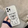 Прозрачный чехол Zhitai для iPhone с держателем для карт и рисунком мультяшного медведя — совместим с iPhone XS/XR и iPhone 14, 15, 16 серий