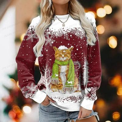 Толстовки с принтом животных и кошек с 3D-принтом для женщин, модные толстовки с круглым вырезом, мультяшные кавайные графические пальто, женские толстовки, свободная одежда, манга