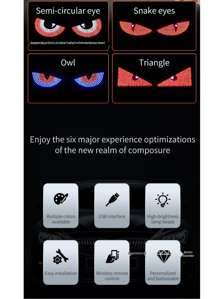 Cross-Border LED Rear Windshield Expression Light with Remote Control