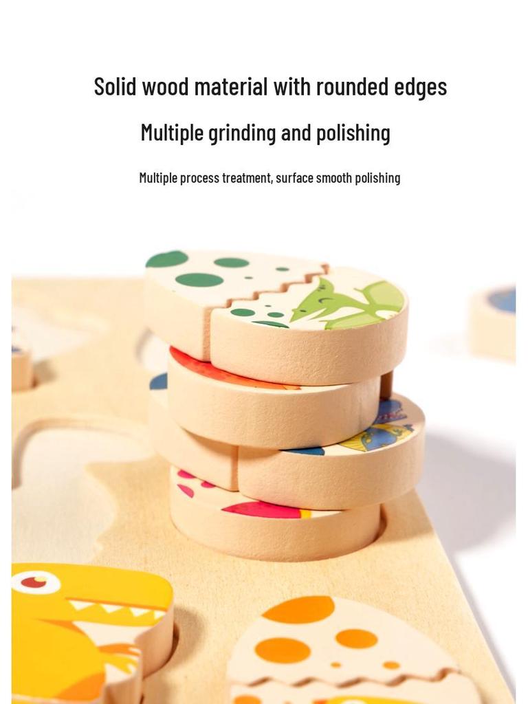 3D Wooden Dinosaur Egg Layered Puzzle for Kids - Educational and Fun Grasp Toy