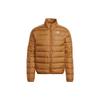 Logo Print Striped Zip-Up Stand Collar Down Jacket Men Outerwear Yellow HK4646